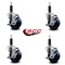 Service Caster 3.5'' SS Solid Poly Swivel 1'' Expanding Stem Caster Set with Brake, 4PK SCC-SSEX20S3514-SPUS-TLB-1-4 - alternate 2